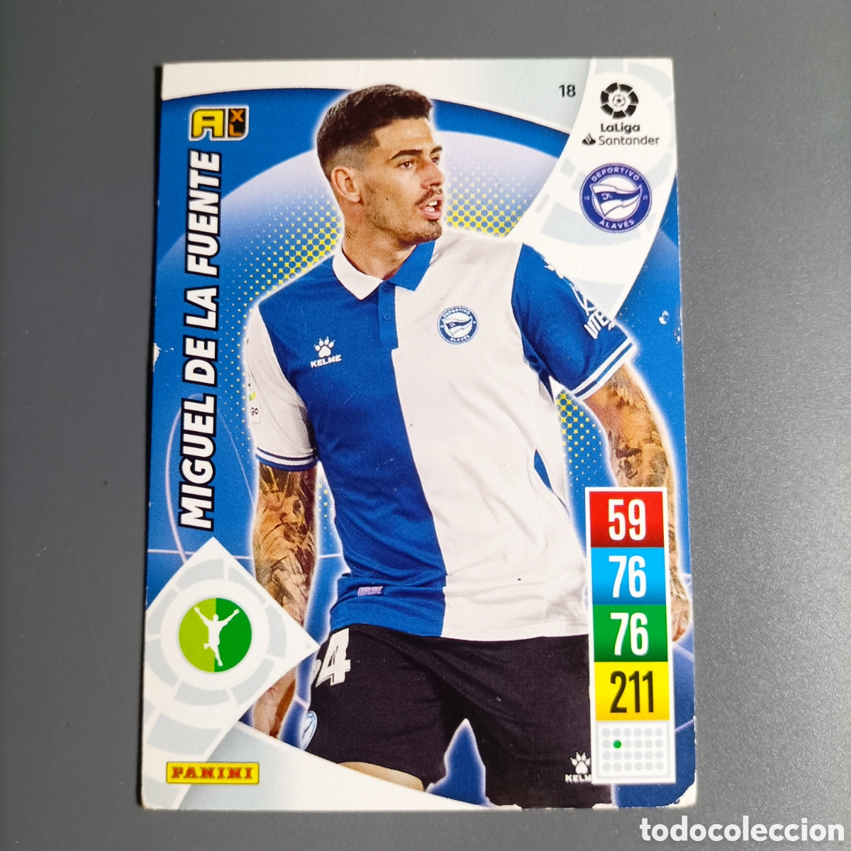 Cromos de f&uacute;tbol: ADRENALYN. LIGA 2021-2022 (ALAV&Eacute;S) №18 MIGUEL DE LA FUENTE