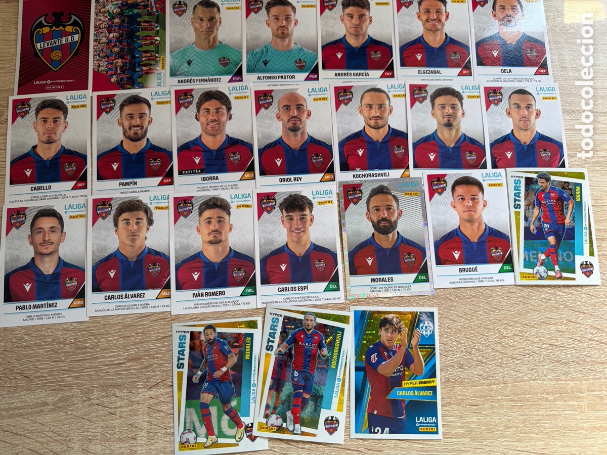 Cromos de f&uacute;tbol: UD LEVANTE ROOKIE DE CARLOS ESP&Iacute; 284B SET CASI COMPLETO LIGA HYPERMOTION 2024 2025 24 25 PANINI