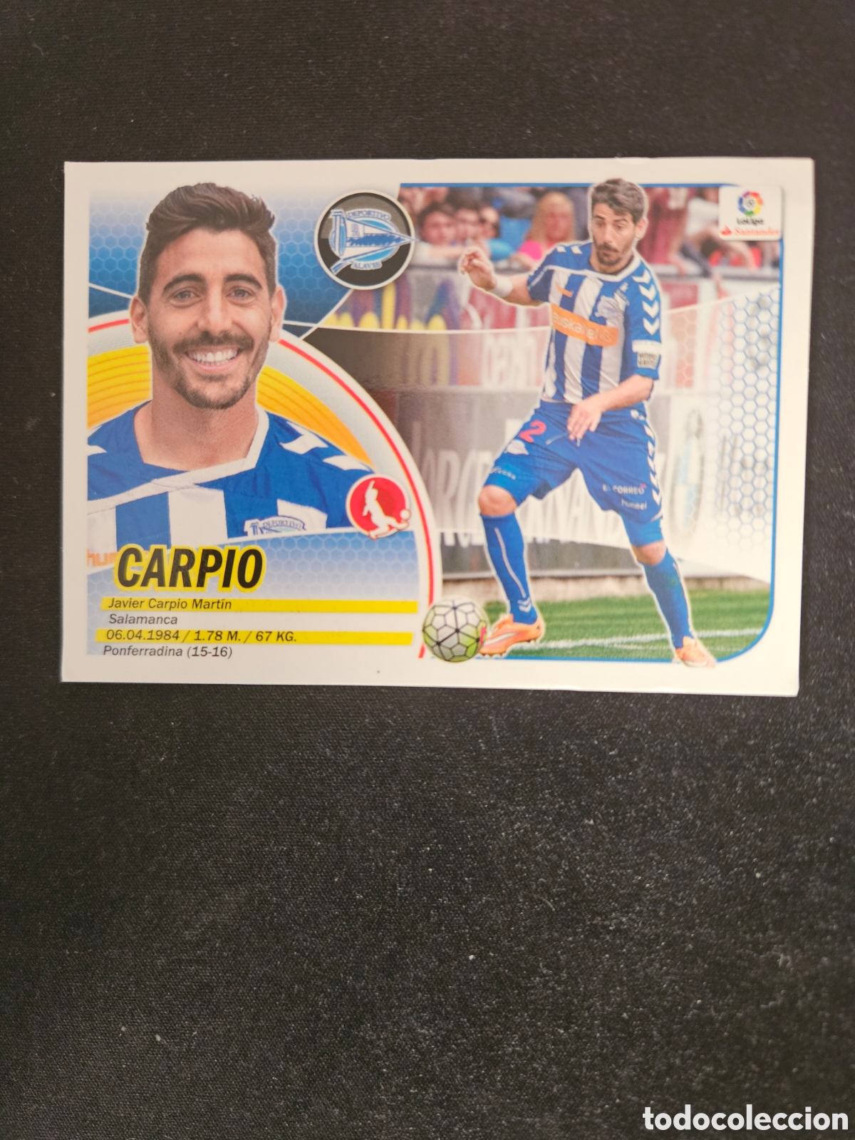 Cromos de f&uacute;tbol: CARPIO N&ordm; 3 DEPORTIVO ALAV&Eacute;S &ndash; LIGA ESTE 2016-17 PANINI 1/2