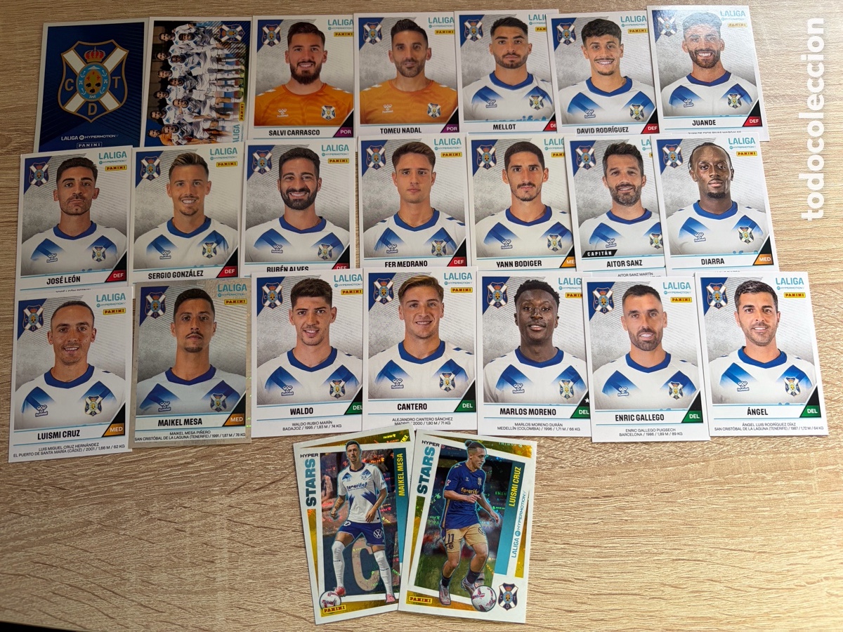 Cromos de Futebol: TENERIFE SET COMPLETO LIGA HYPERMOTION SEGUNDA DIVISI&Oacute;N 2024 2025 24 25 PANINI