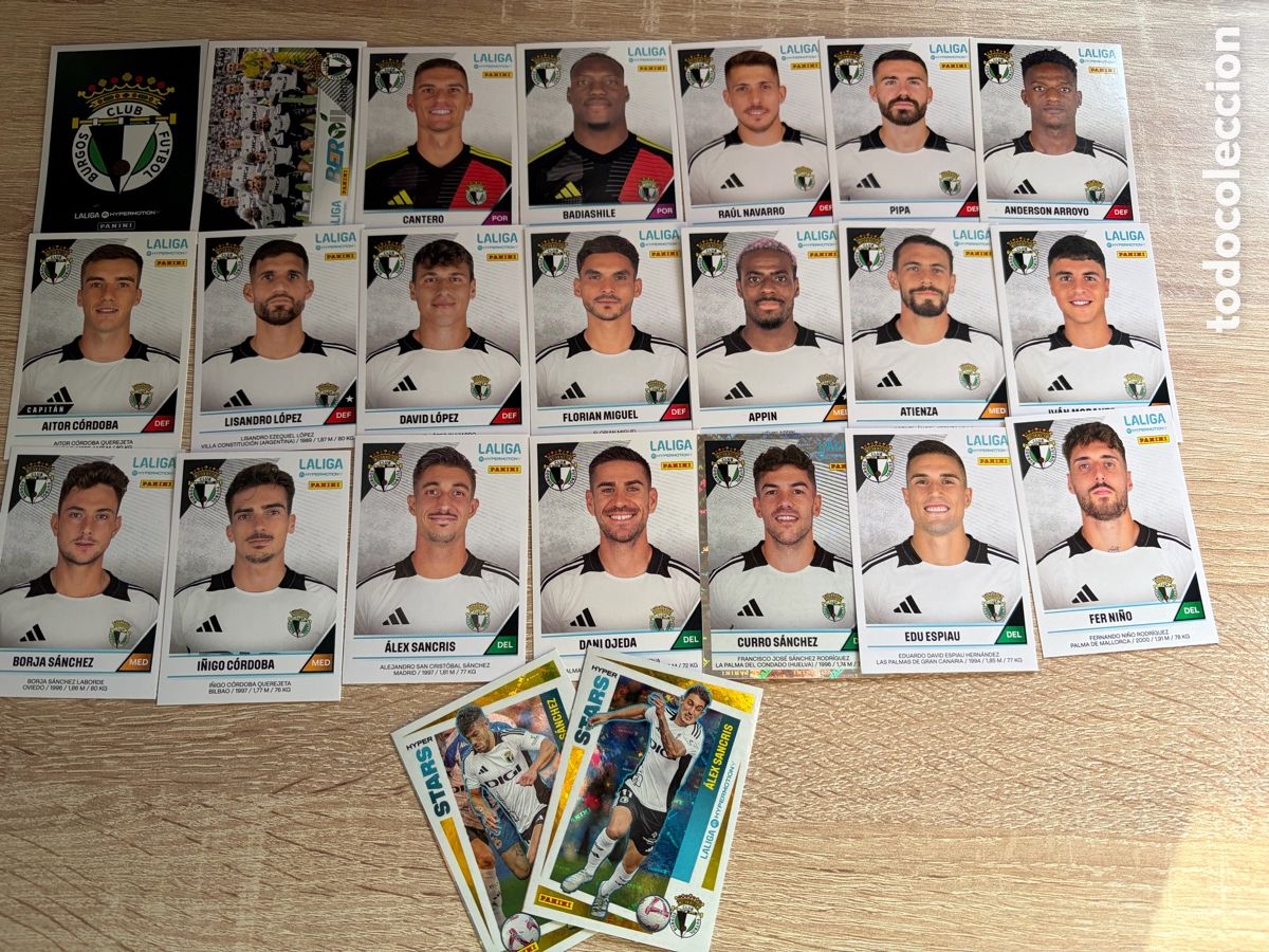 Cartes &agrave; collectionner de Football: BURGOS CF SET COMPLETO LIGA HYPERMOTION SEGUNDA DIVISI&Oacute;N 2024 2025 24 25 PANINI