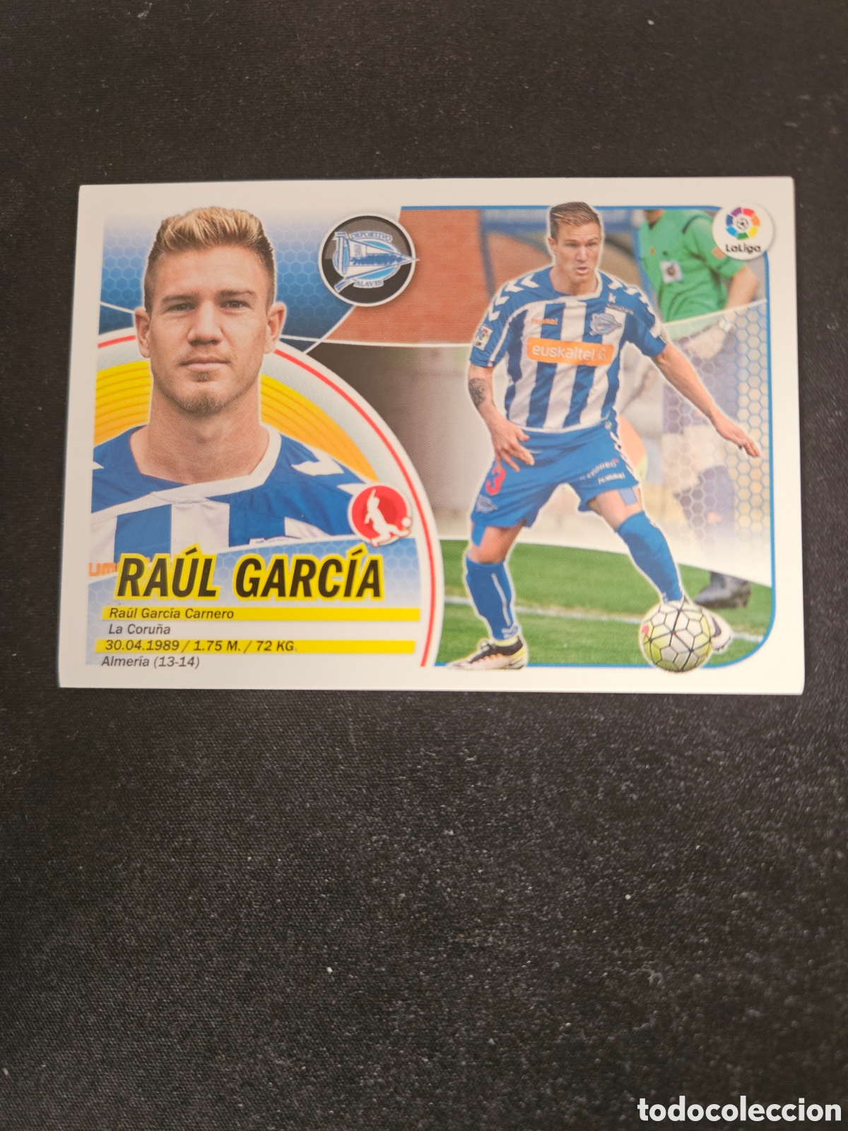 Cromos de f&uacute;tbol: RA&Uacute;L GARC&Iacute;A N&ordm; 7 DEPORTIVO ALAV&Eacute;S &ndash; LIGA ESTE 2016-17 PANINI &ndash; LOGO LALIGA 1/2