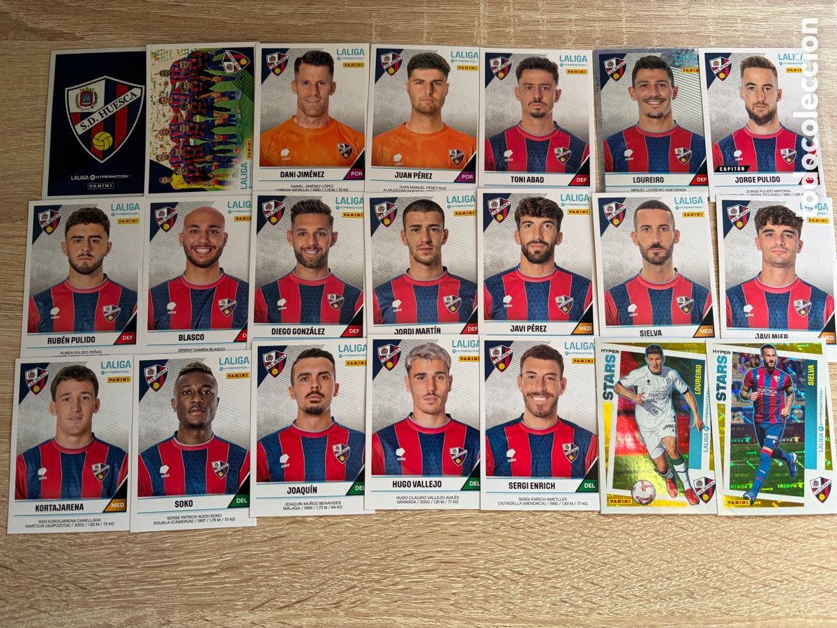 Cartes &agrave; collectionner de Football: HUESCA SET CASI COMPLETO LIGA HYPERMOTION SEGUNDA DIVISI&Oacute;N 2024 2025 24 25 PANINI