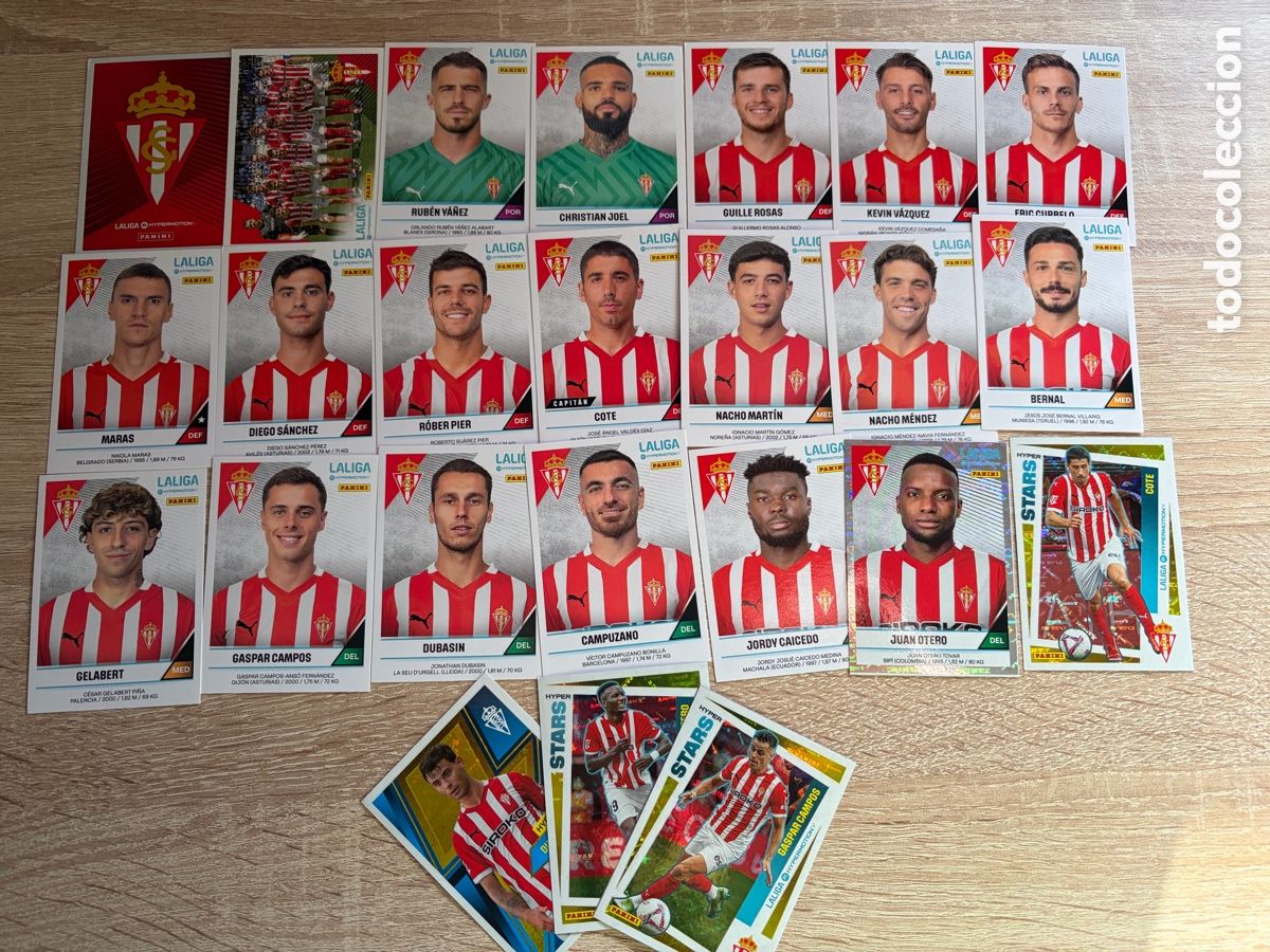 Cartes &agrave; collectionner de Football: SPORTING DE GIJ&Oacute;N SET CASI COMPLETO LIGA HYPERMOTION SEGUNDA DIVISI&Oacute;N 2024 2025 24 25 PANINI