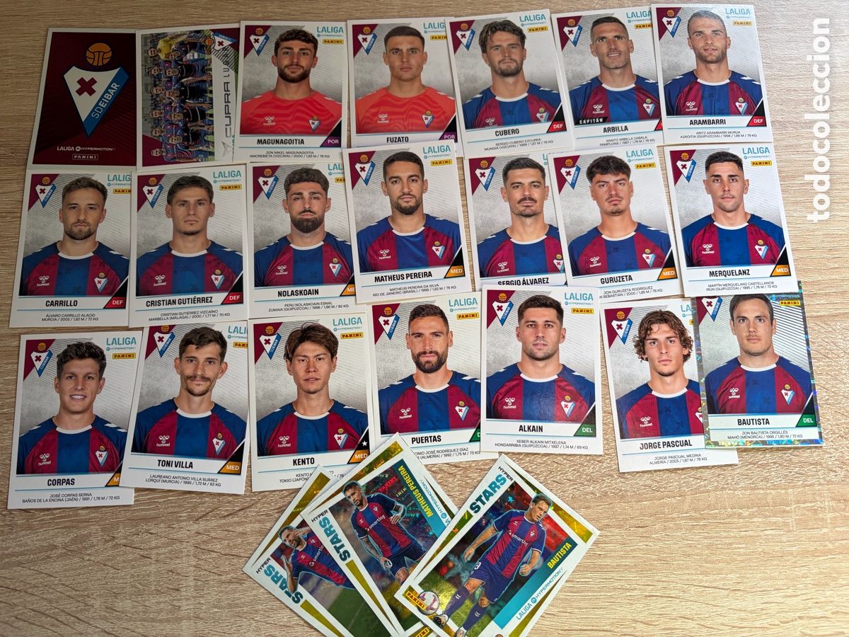Fu&szlig;ball-Sticker: EIBAR SET COMPLETO LIGA HYPERMOTION SEGUNDA DIVISI&Oacute;N 2024 2025 24 25 PANINI