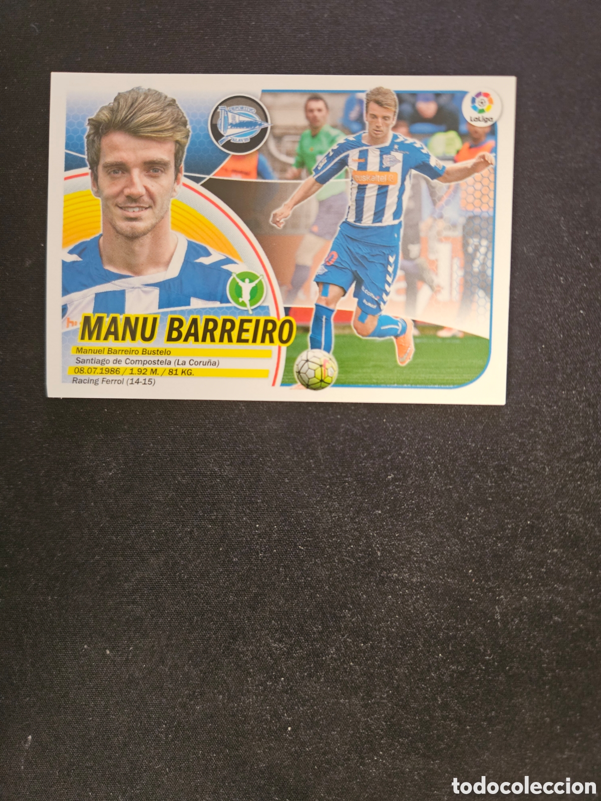Football Stickers: MANU BARREIRO N&ordm; 14 A DEPORTIVO ALAV&Eacute;S &ndash; LIGA ESTE 2016-17 PANINI
