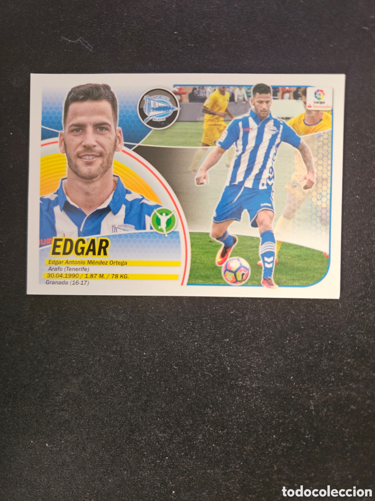 Cromos de f&uacute;tbol: EDGAR N&ordm; 14 B DEPORTIVO ALAV&Eacute;S &ndash; LIGA ESTE 2016-17 PANINI &ndash; 1/2