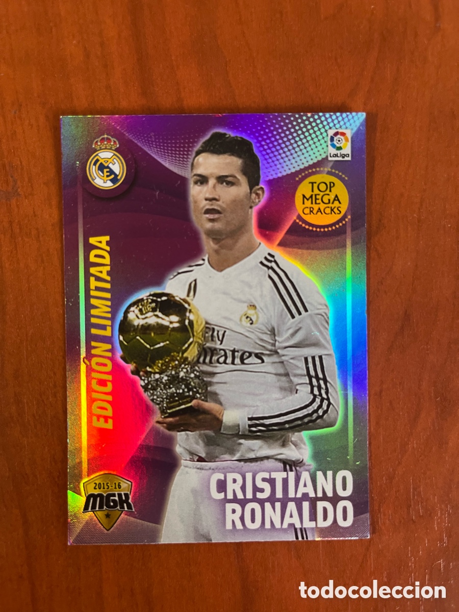 Cromos de f&uacute;tbol: CRISTIANO RONALDO # 345 B REAL MADRID EDICI&Oacute;N LIMITADA BALON DE ORO MEGACRACKS 2015/16 PANINI