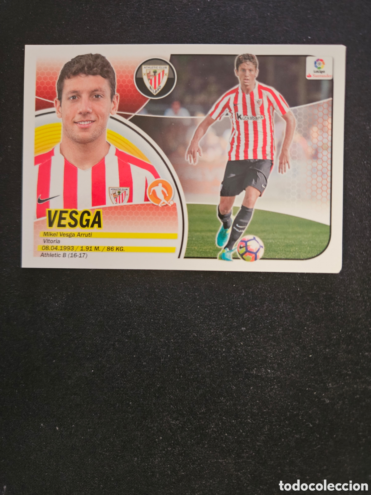 Cromos de f&uacute;tbol: VESGA N&ordm; 7 BIS ATHLETIC CLUB &ndash; COLOCA &ndash; LIGA ESTE 2016-17 PANINI