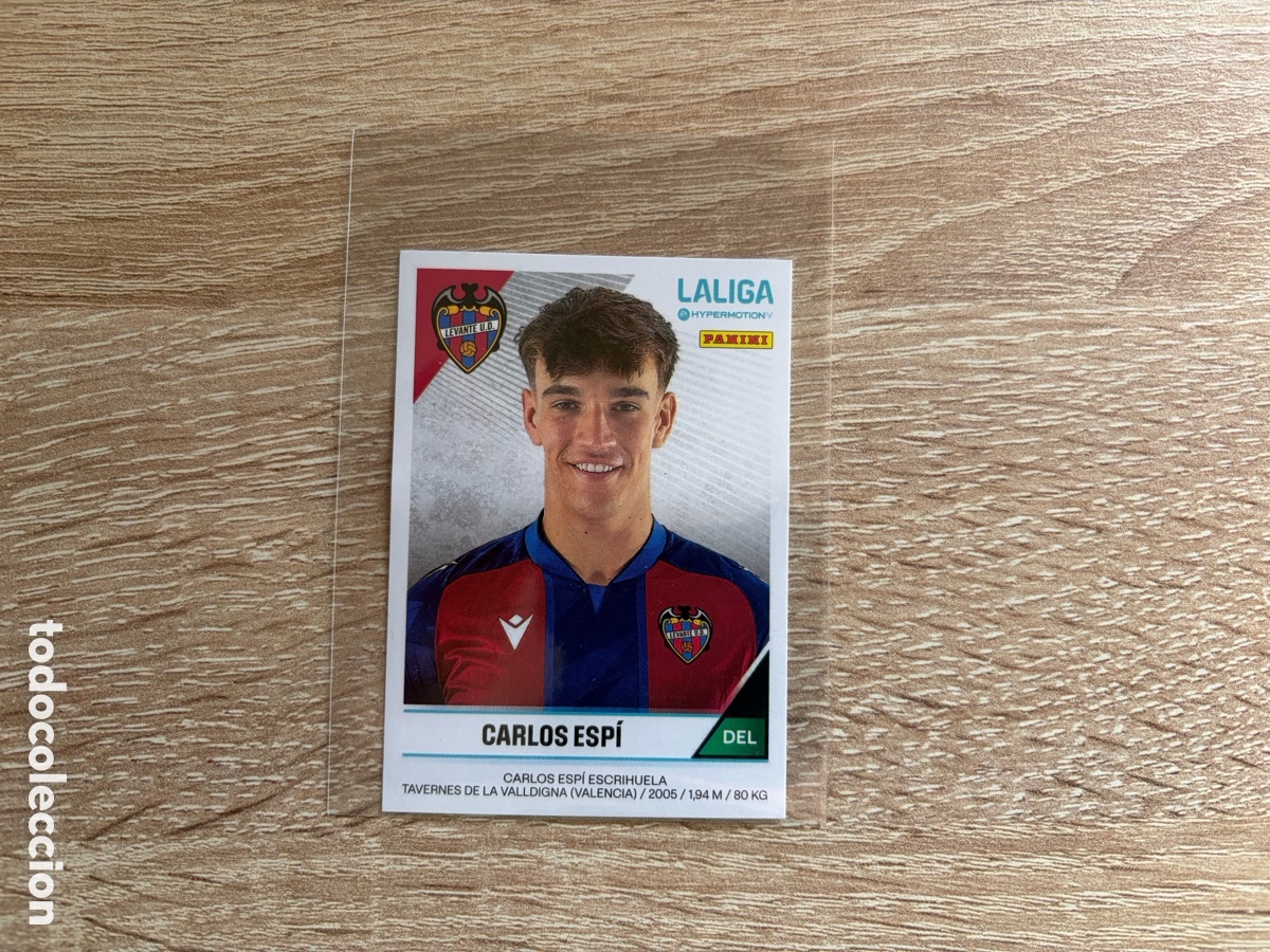 Cromos de f&uacute;tbol: 284B CARLOS ESP&Iacute; ROOKIE VERDADERA LIGA HYPERMOTION SEGUNDA DIVISI&Oacute;N 2024 2025 24 25 PANINI LEVANTE