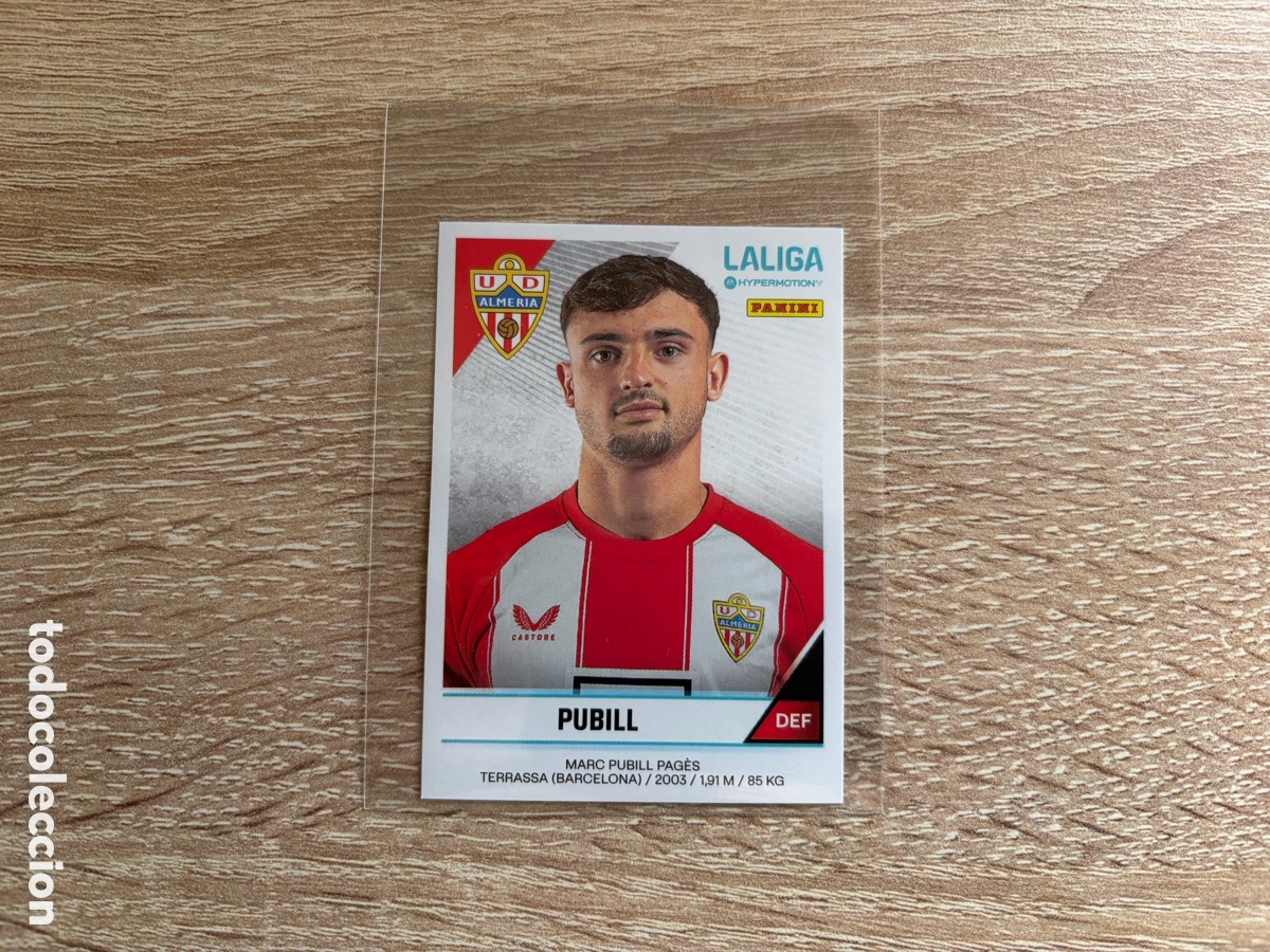 Cromos de f&uacute;tbol: 25 PUBILL ROOKIE LIGA HYPERMOTION SEGUNDA DIVISI&Oacute;N 2024 2025 24 25 PANINI ALMER&Iacute;A