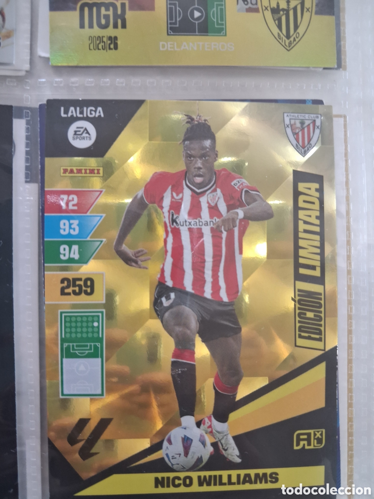 Cromos de f&uacute;tbol: NICO WILLIAMS EDICI&Oacute;N LIMITADA PLATINUM 2024 ADRENALYN 2023 2024