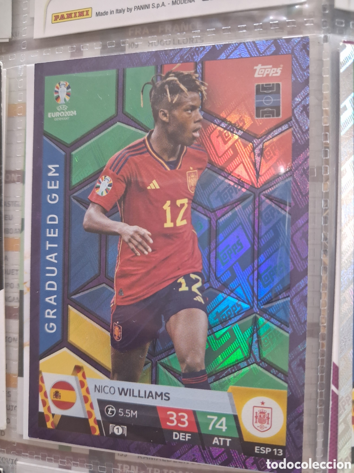 Cromos de f&uacute;tbol: NICO WILLIAMS - ESPA&Ntilde;A - GRADUATED GEM - PARALELA PURPLE - TOPPS MATCH ATTAX UEFA EURO 2024