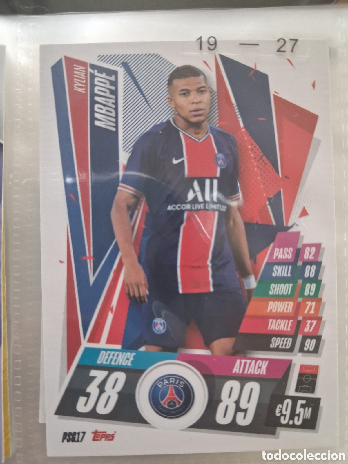 Cromos de f&uacute;tbol: PSG17 - MBAPP&Eacute; PAR&Iacute;S SAINT GERMAIN MATCH ATTAX 20 21 TOPPS