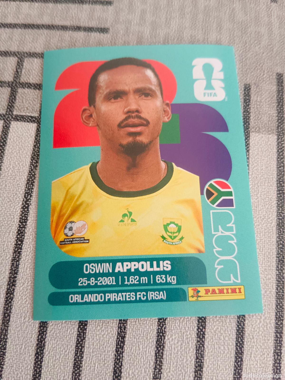 Cromos de f&uacute;tbol: MUNDIAL 2026 ESTADOS UNIDOS USA MEXICO MEJICO CANADA RSA 20 RSA20 OSWIN APPOLLIS SUD&Aacute;FRICA FIFA