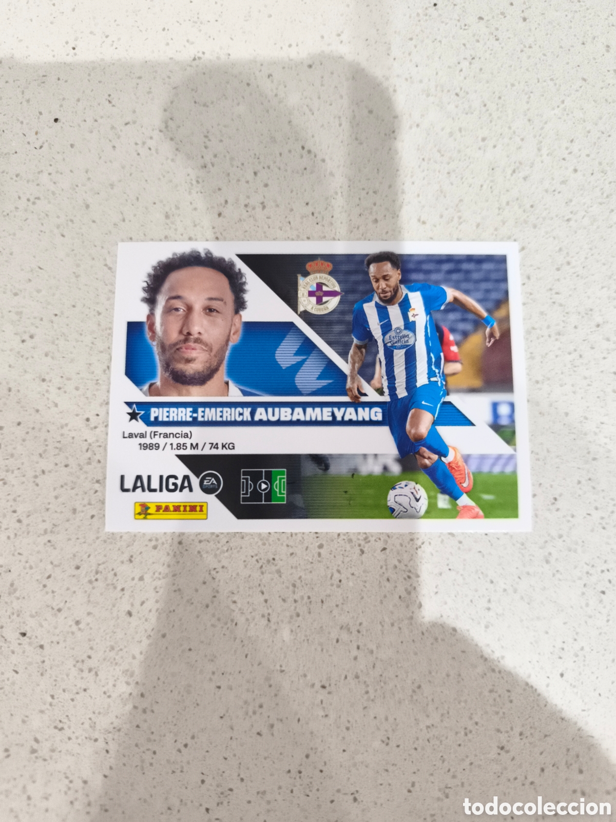 Cromos de f&uacute;tbol: CROMO N&Uacute;MERO 12 &Uacute;LTIMO FICHAJE AUBAMEYANG DEPORTIVO. LIGA ESTE 26/27. PANINI. SEGUNDA EDICI&Oacute;N.