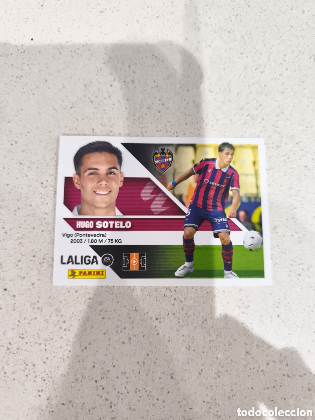 Cromos de f&uacute;tbol: CROMO N&Uacute;MERO 13 &Uacute;LTIMO FICHAJE SOTELO LEVANTE. LIGA ESTE 26/27. PANINI. SEGUNDA EDICI&Oacute;N.