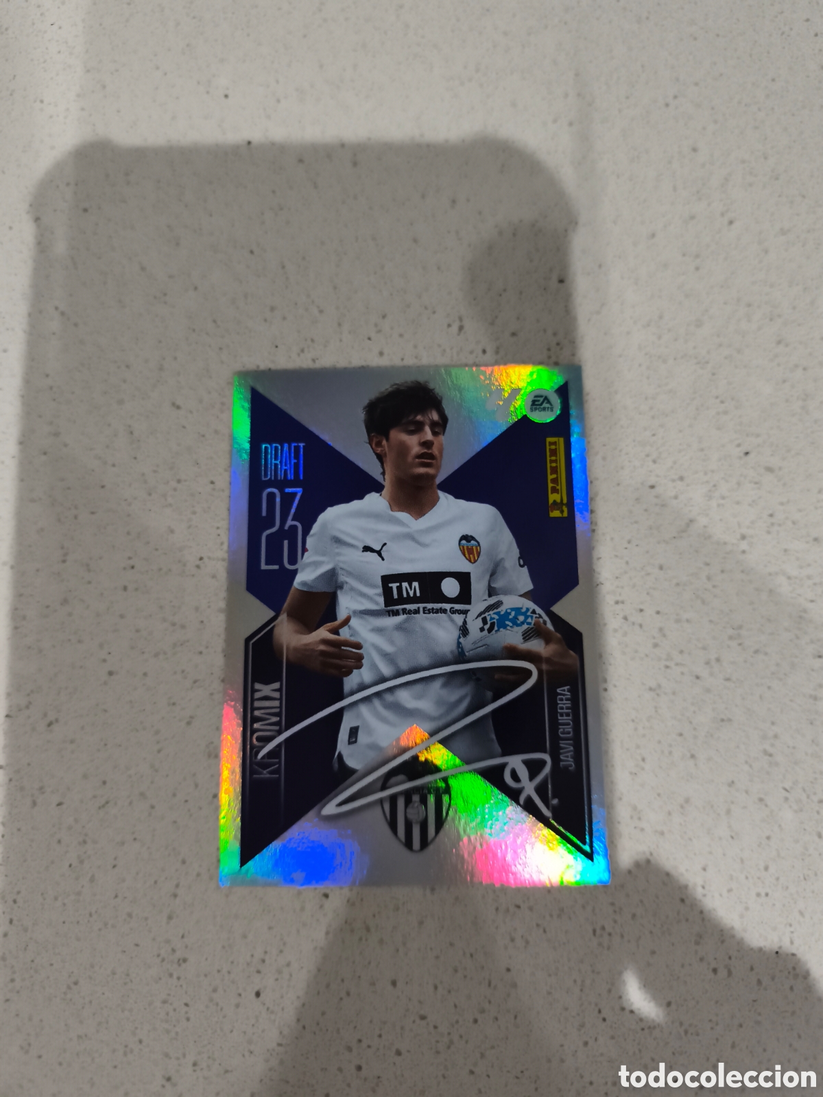 Figurine di Calcio: CROMO N&Uacute;MERO K12 DRAFT 23 KROMIX JAVI GUERRA VALENCIA. LIGA ESTE 26/27. PANINI.