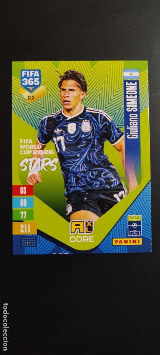 Cromos de Futebol: ADRENALYN XL FIFA 365 2027 CARD CORE SIMEONE ARGENTINA # 213 PANINI