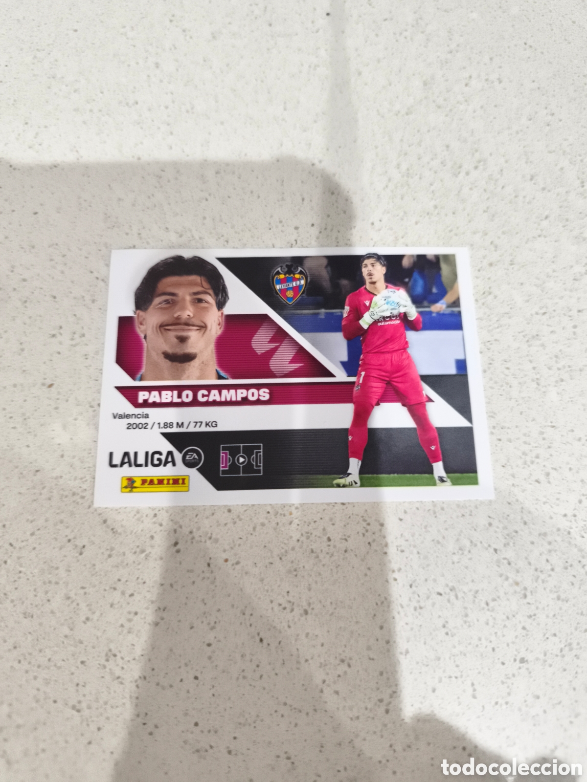 Cromos de f&uacute;tbol: CROMO N&Uacute;MERO 4 PABLO CAMPOS LEVANTE. LIGA ESTE 26/27. PANINI.