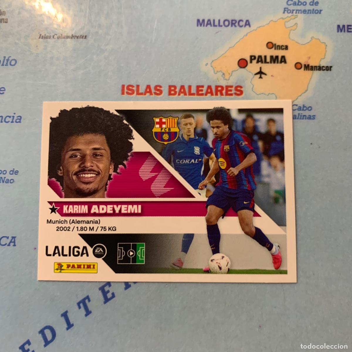 Cromos de f&uacute;tbol: Karim Adeyemi &Uacute;ltimo fichaje n&uacute;mero 19 Del Barcelona cromo de la liga este 26-27 2026-2027