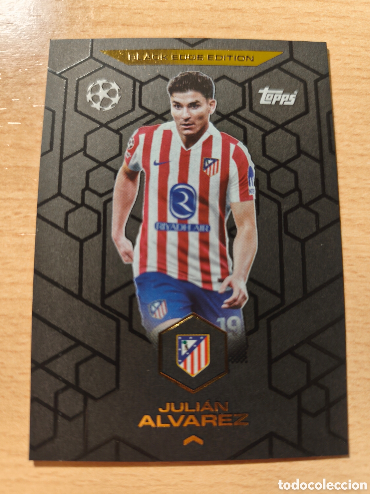 Cromos de f&uacute;tbol: BE 5 JULIAN &Aacute;LVAREZ BLACK EDGE ATL&Eacute;TICO DE MADRID MATCH ATTAX 2025 2026 TOPPS 25 26 BE5