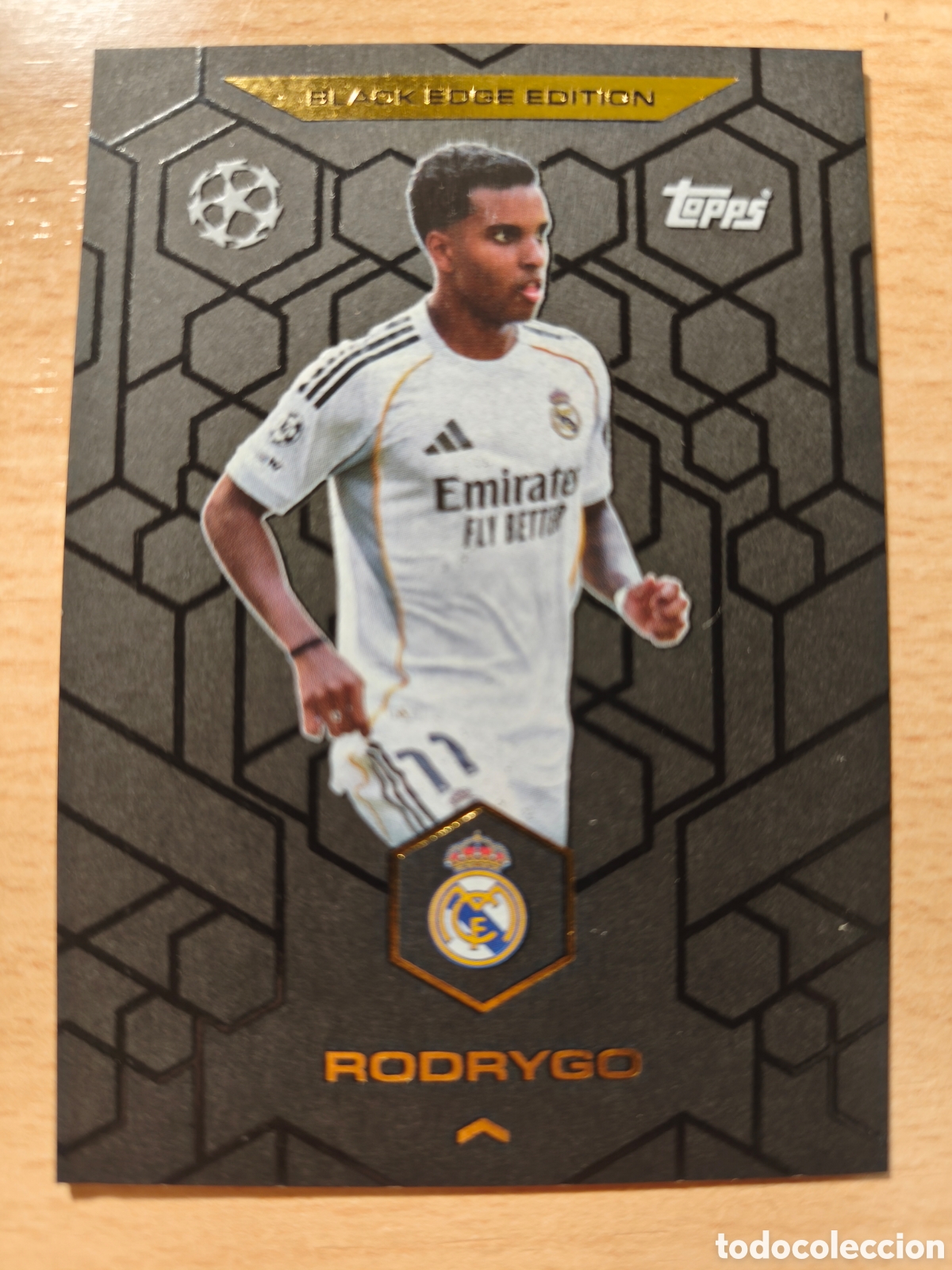Cromos de f&uacute;tbol: BE 4 RODRYGO BLACK EDGE REAL MADRID MATCH ATTAX 2025 2026 TOPPS 25 26 BE4