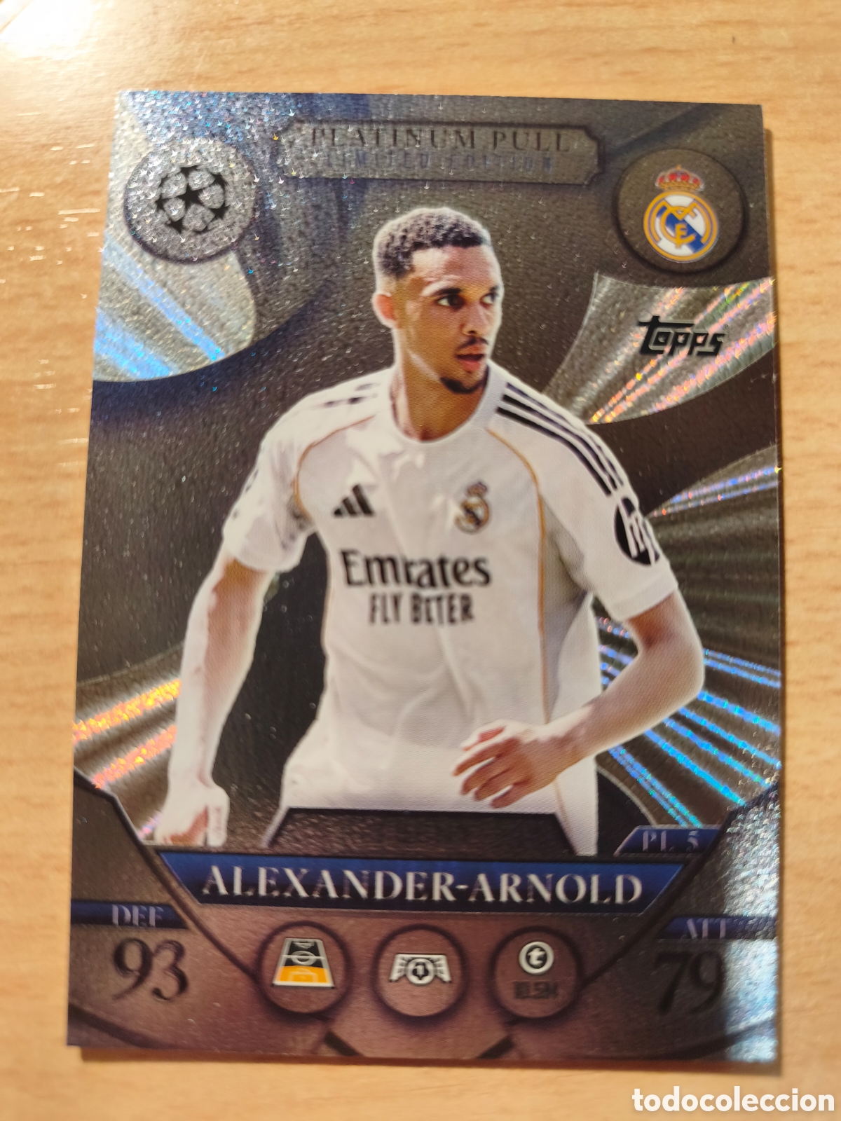 Cromos de f&uacute;tbol: PL 5 ALEXANDER ARNOLD PLATINUM PULL REAL MADRID MATCH ATTAX 2025 2026 TOPPS 25 26 PL5