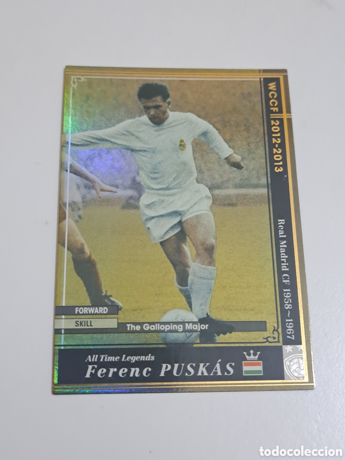 Cromos de f&uacute;tbol: CROMO CARD WCCF LIGA 2012-13 PANINI DE JAPON REAL MADRID FERENC PUSKAS ALL TIME LEGENDS ESPECIAL