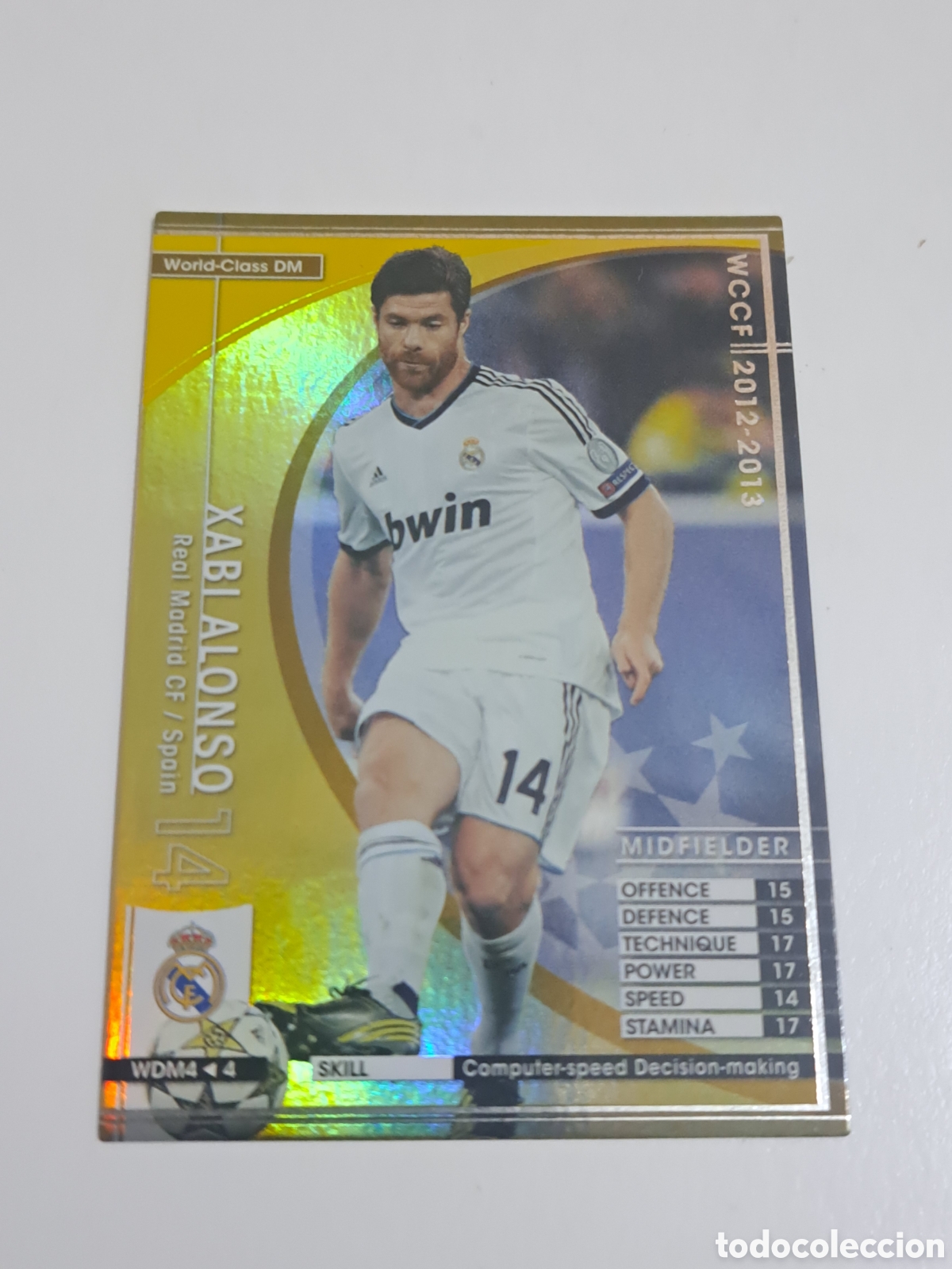 Cromos de f&uacute;tbol: CROMO CARD WCCF LIGA 2012-13 PANINI DE JAPON REAL MADRID XABI ALONSO WORLD CLASS ESPECIAL
