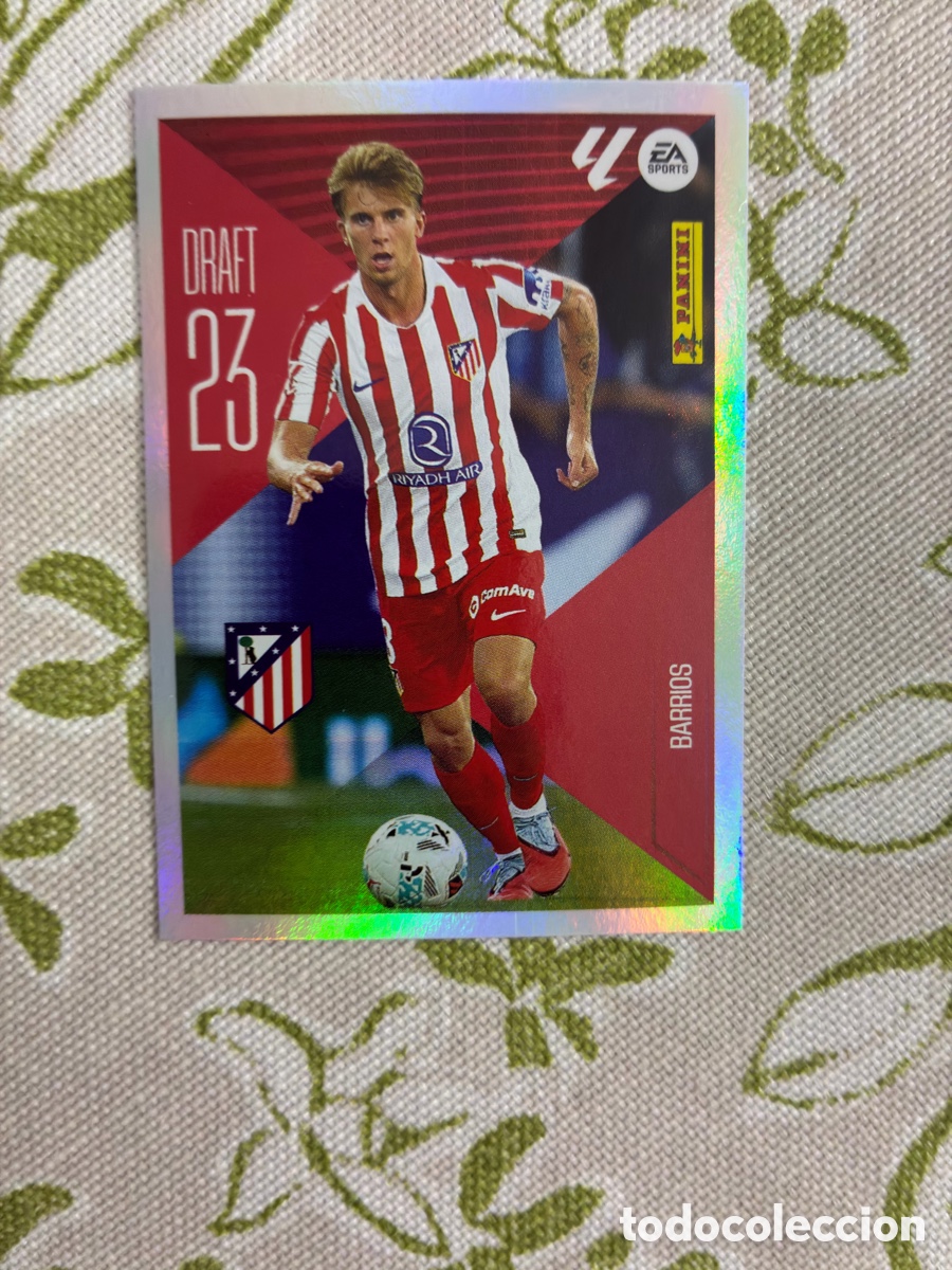 Cromos de f&uacute;tbol: Pablo Barrios N.&ordm; 3 (Atl. de Madrid) - &rdquo;Draft 23&rdquo; Brillo Silver / Metalizado - Liga 26-27 Ed. Este