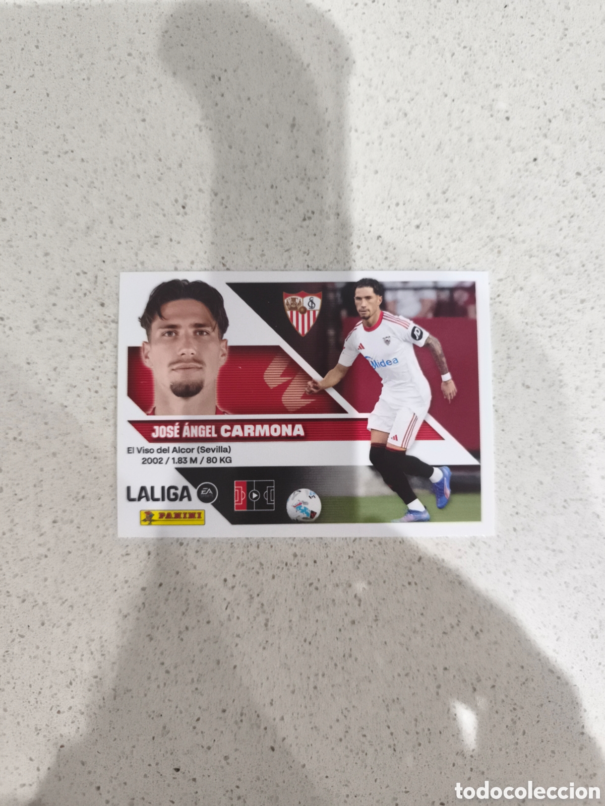 Cromos de f&uacute;tbol: CROMO N&Uacute;MERO 5 CARMONA SEVILLA. LIGA ESTE 26/27. PANINI.
