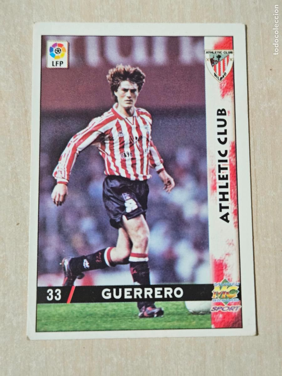 Cromos de f&uacute;tbol: N&ordm; 33 GUERRERO - MUNDICROMO - FICHAS DE LA LIGA 98 99 - ATHLETIC DE BILBAO