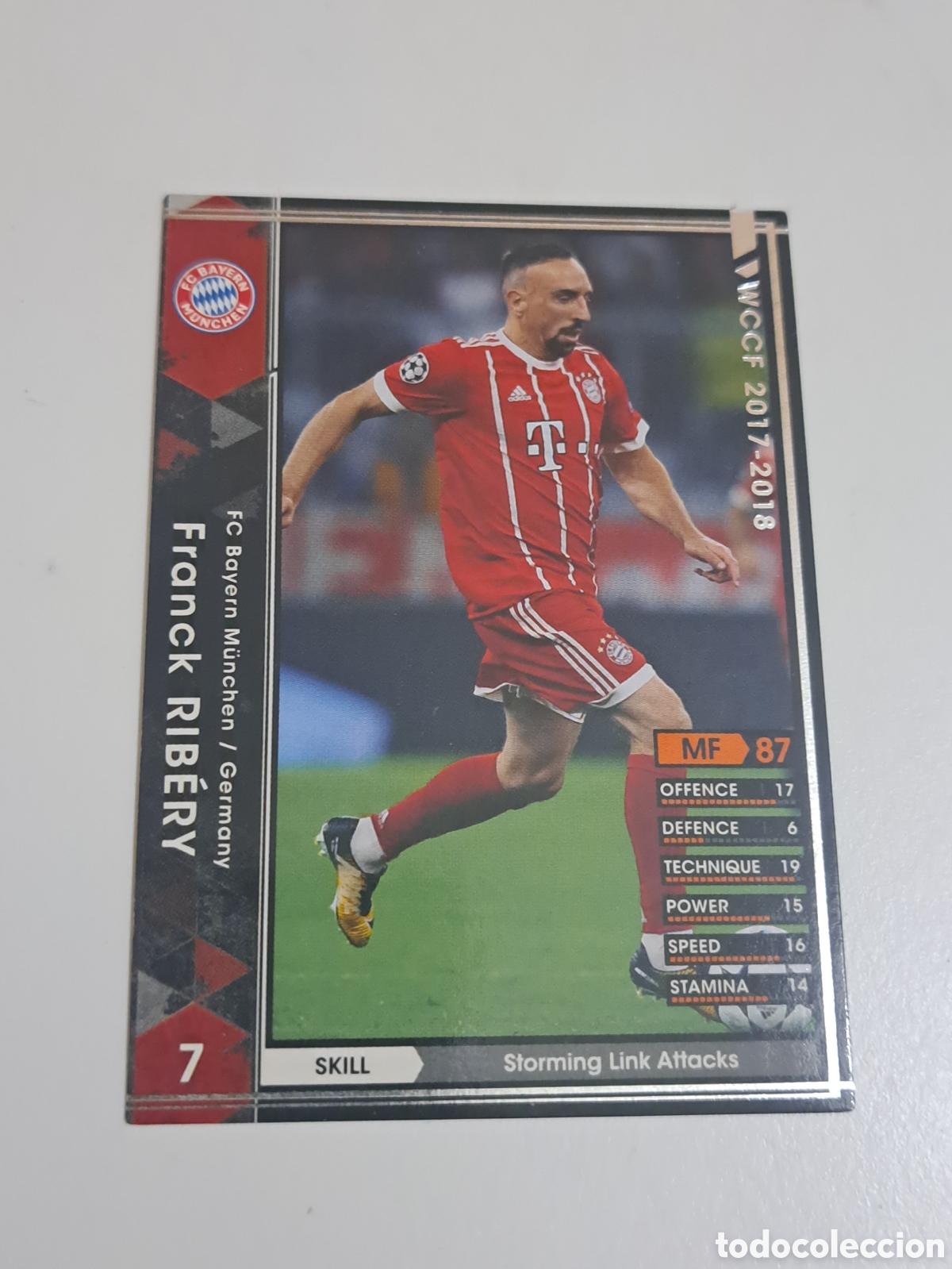 Cartes &agrave; collectionner de Football: CROMO CARD WCCF LIGA 2017-18 PANINI DE JAP&Oacute;N BAYERN MUNICH RIBERY N&ordm;-089