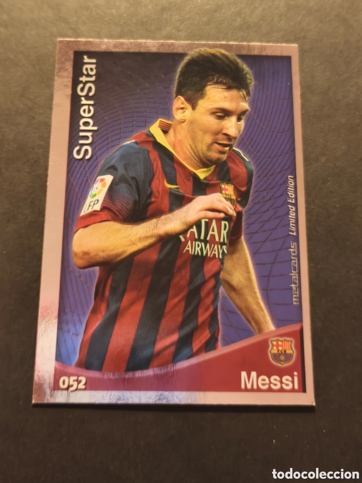 Cromos de Futebol: 52 MESSI SUPERSTAR FC BARCELONA MUNDICROMO FICHAS LIGA 2015 VERSI&Oacute;N METALCARDS LIMITED EDITION