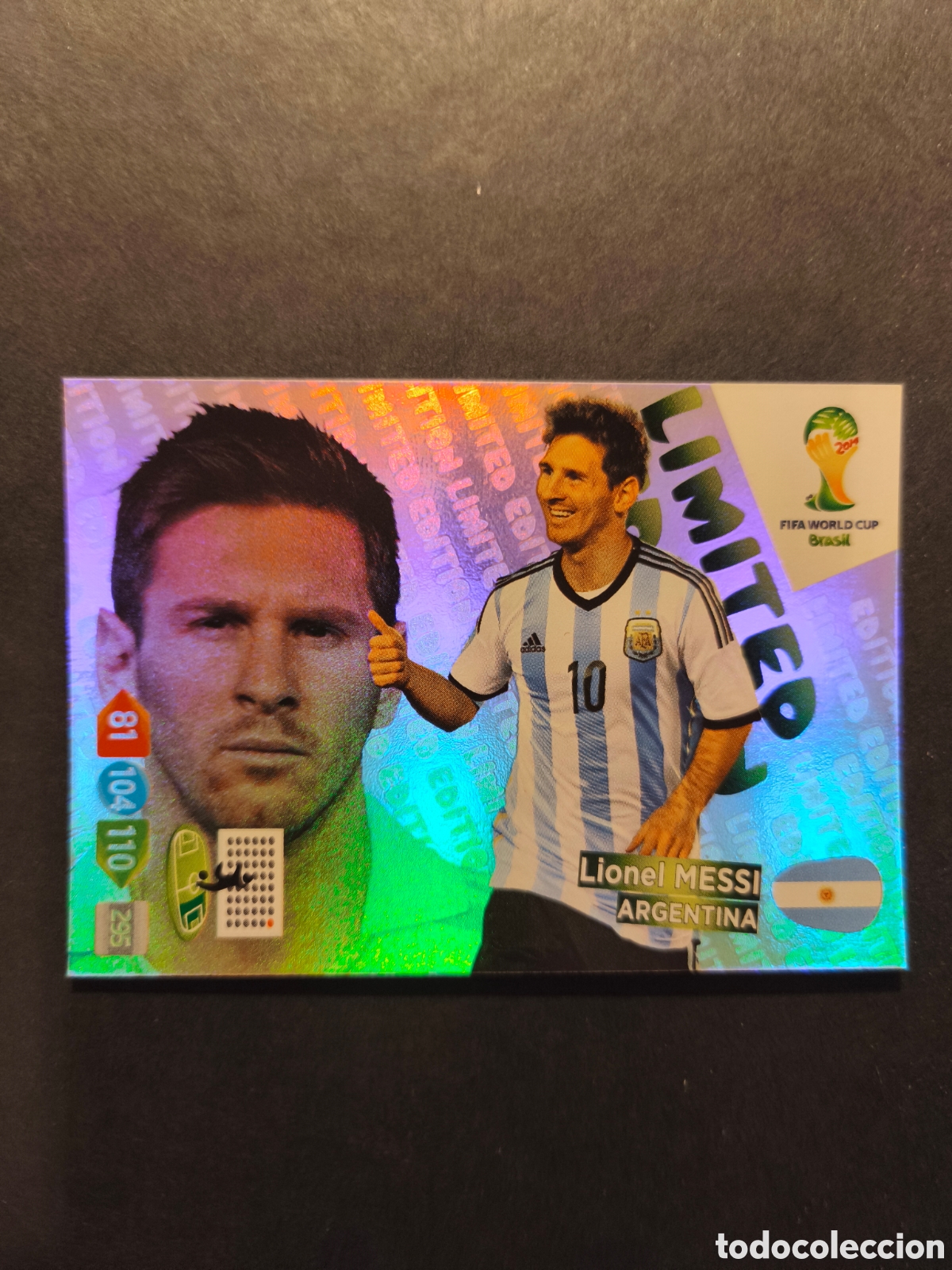 Cromos de Futebol: MESSI ARGENTINA ADRENALYN 2014 WORLD CUP BRASIL LIMITED EDITION
