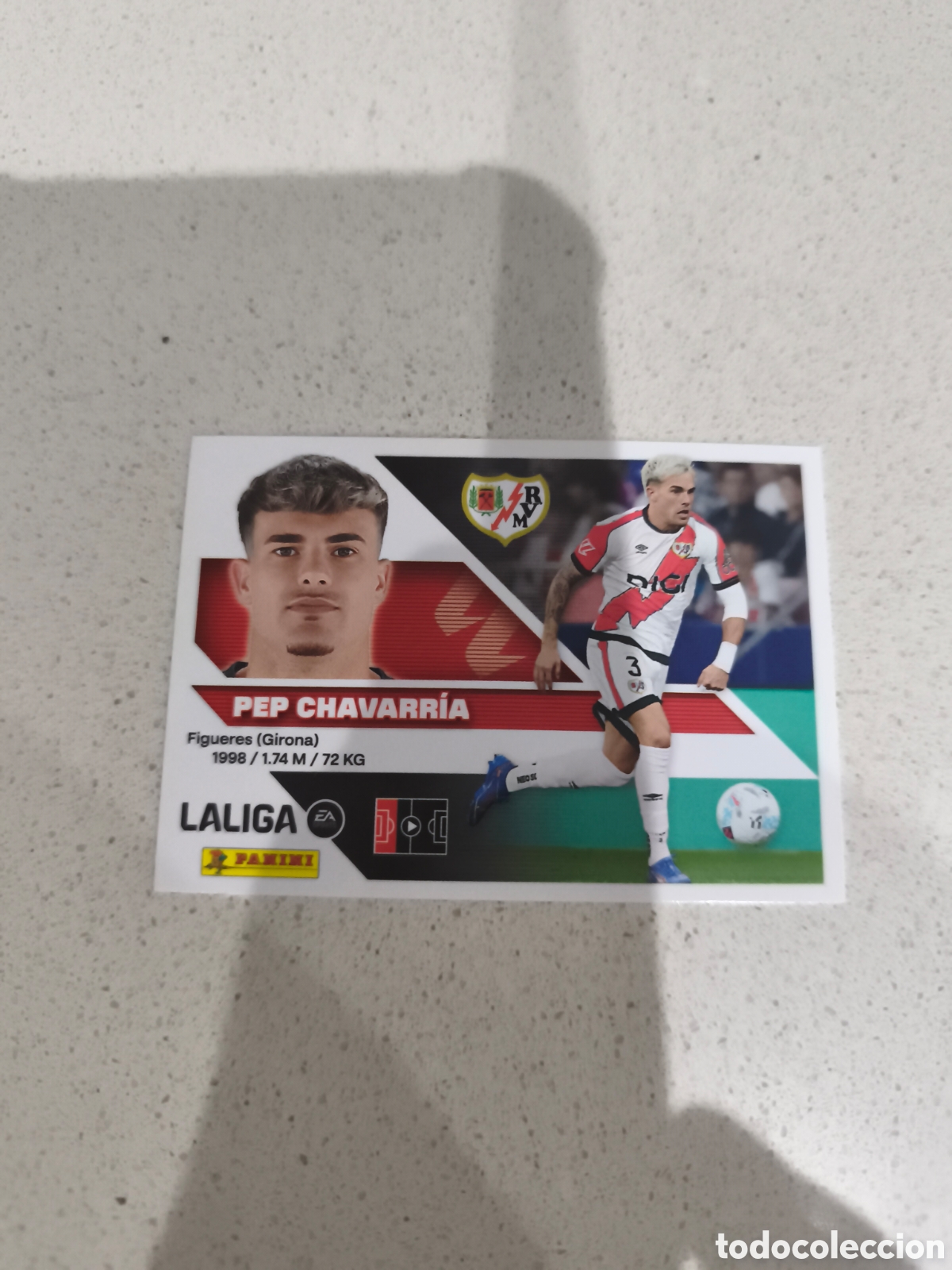 Cromos de f&uacute;tbol: CROMO N&Uacute;MERO 10 PEP CHAVARR&Iacute;A RAYO VALLECANO. LIGA ESTE 26/27. PANINI.