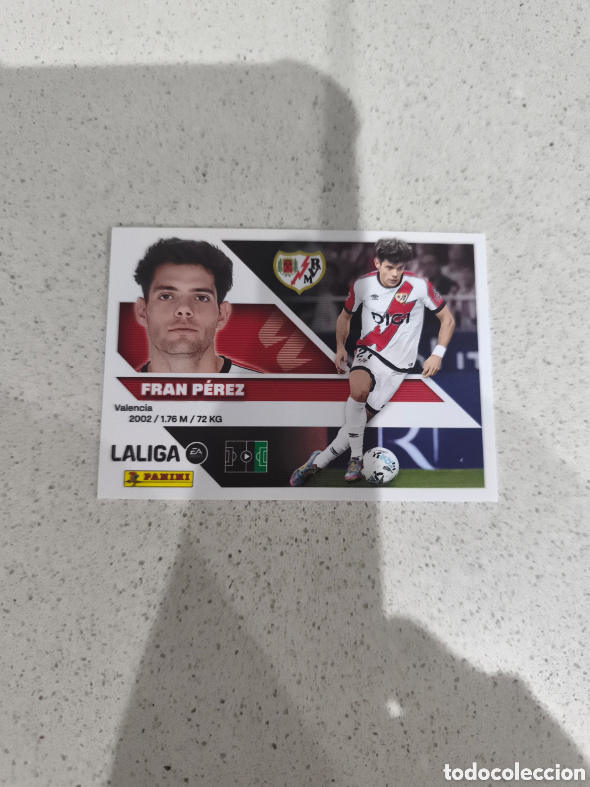 Cromos de f&uacute;tbol: CROMO N&Uacute;MERO 17 FRAN P&Eacute;REZ RAYO VALLECANO. LIGA ESTE 26/27. PANINI.