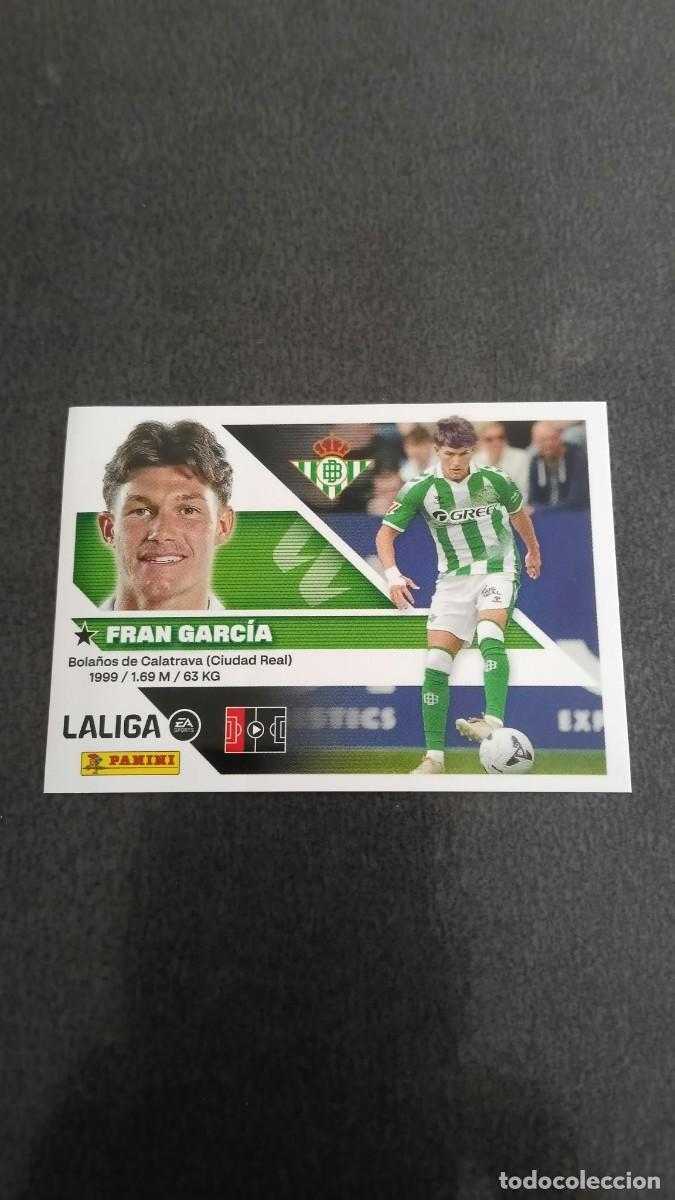 Cromos de f&uacute;tbol: Fran Garcia Fichaje N&ordm; 6 Betis Ediciones Liga este 26 27 2026/2027