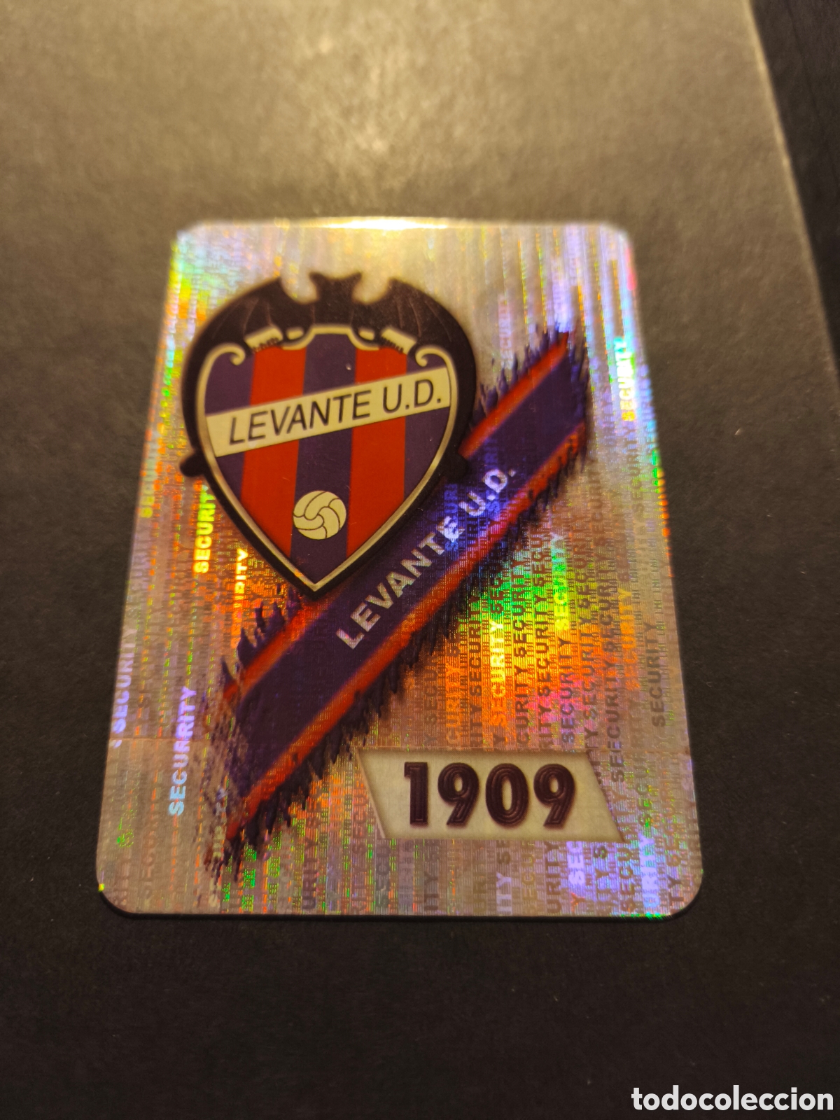 Football Stickers: 379 ESCUDO LEVANTE MUNDICROMO 2008 VERSI&Oacute;N SECURITY