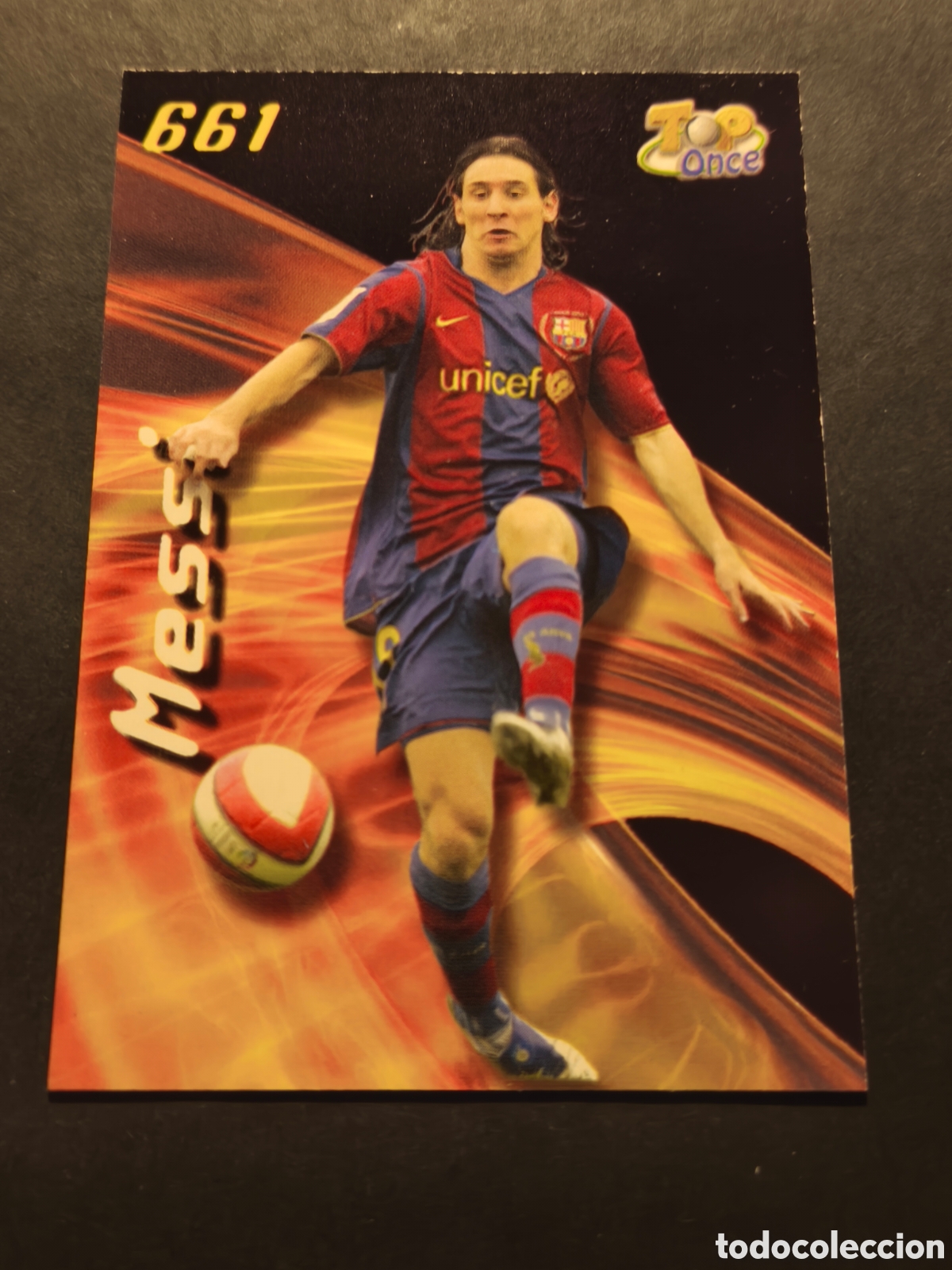 Fu&szlig;ball-Sticker: 661 MESSI BARCELONA TOP ONCE MUNDICROMO FICHAS LIGA 2008 VERSI&Oacute;N PUNTAS CUADRADAS