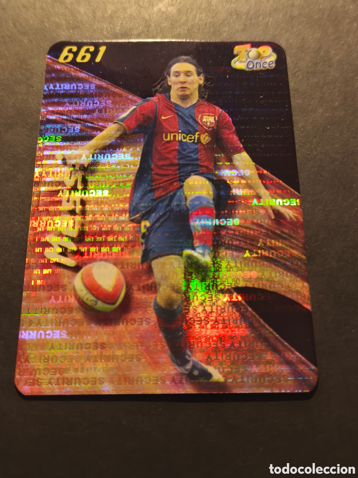 Fu&szlig;ball-Sticker: 661 MESSI BARCELONA TOP ONCE MUNDICROMO FICHAS LIGA 2008 VERSI&Oacute;N SECURITY