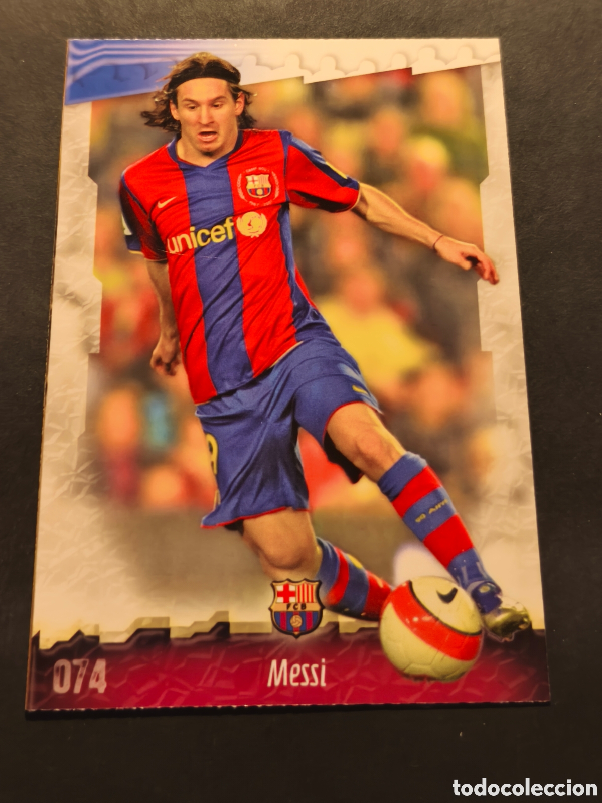 Fu&szlig;ball-Sticker: 74 MESSI BARCELONA MUNDICROMO FICHAS LIGA 2009 !!! Trasera a&ntilde;o nacimiento 1987 4 DIGITOS