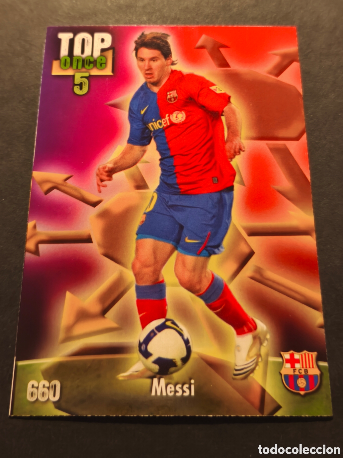 Fu&szlig;ball-Sticker: 660 MESSI BARCELONA TOP ONCE MUNDICROMO FICHAS LIGA 2009
