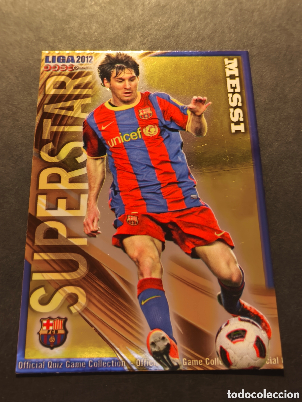 Cromos de f&uacute;tbol: 26 MESSI SUPERSTAR FC BARCELONA MUNDICROMO FICHAS LIGA 2012 VERSI&Oacute;N BRILLO LISO