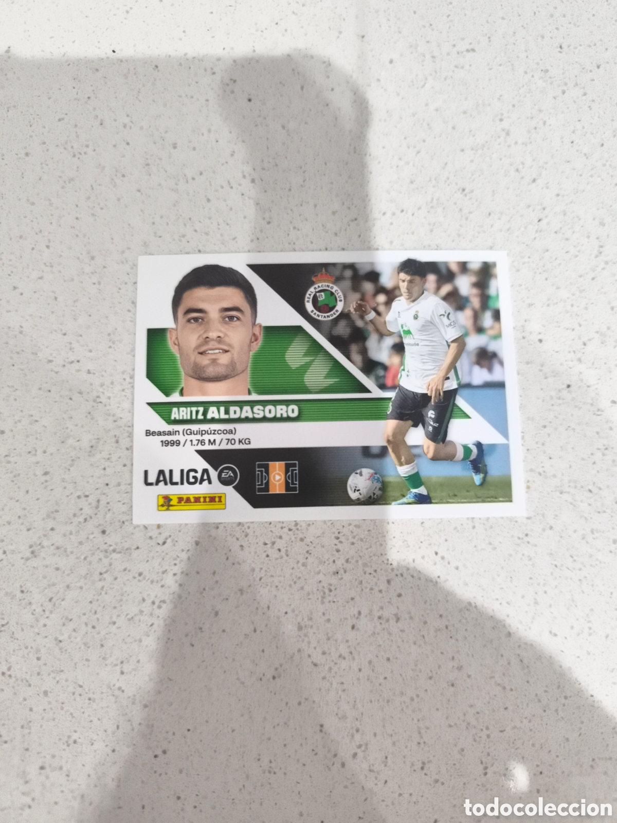 Figurine di Calcio: CROMO N&Uacute;MERO 14 ALDASORO RACING SANTANDER. LIGA ESTE 26/27. PANINI.