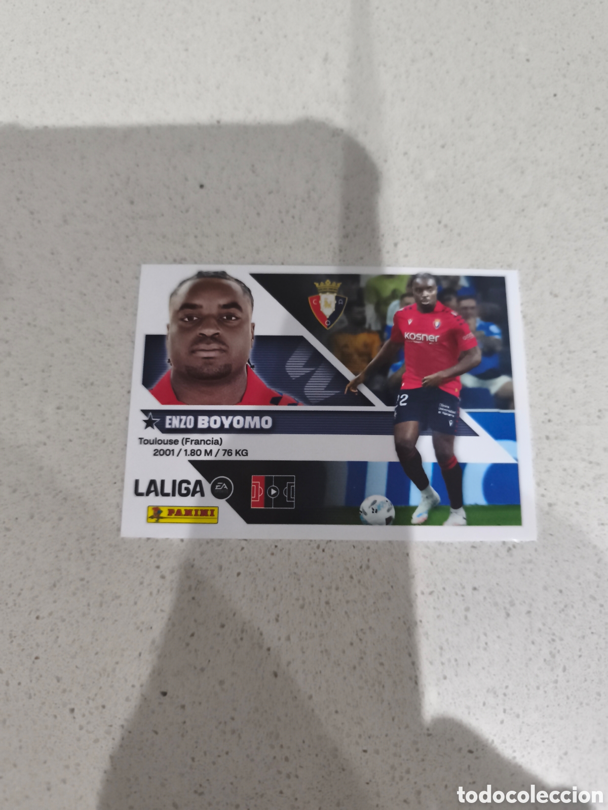 Cromos de f&uacute;tbol: CROMO N&Uacute;MERO 6 BOYOMO OSASUNA. LIGA ESTE 26/27. PANINI.