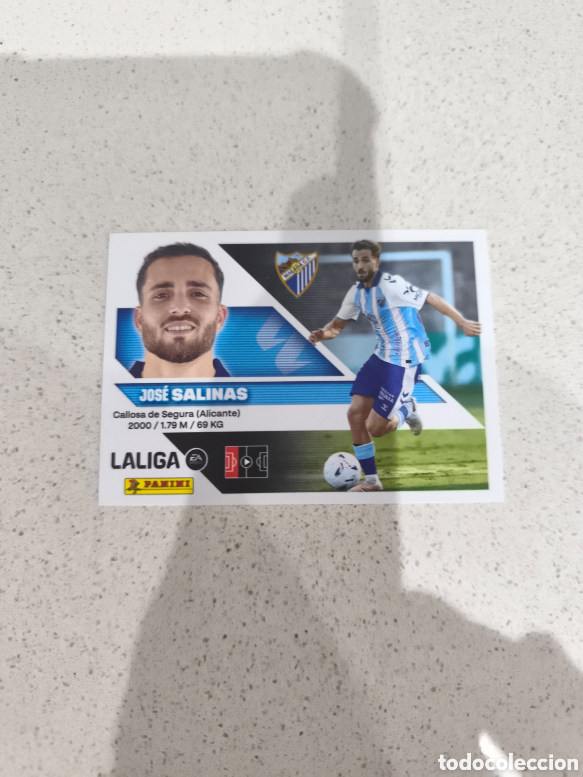 Cromos de f&uacute;tbol: CROMO N&Uacute;MERO 10 SALINAS M&Aacute;LAGA. LIGA ESTE 26/27. PANINI. SEGUNDA EDICI&Oacute;N.