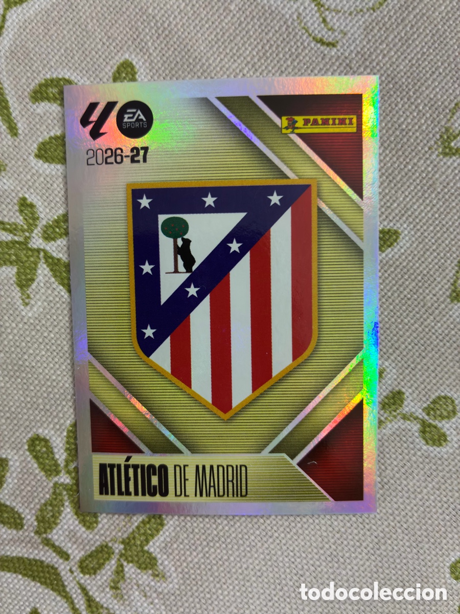 Cromos de f&uacute;tbol: Escudo At. de Madrid N.&ordm; 1 - Metalizado / Brillante - Colecci&oacute;n Liga 2026-27 Ediciones Este