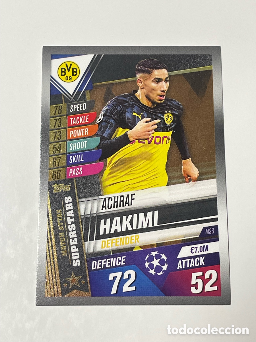 Cromos de f&uacute;tbol: Achraf Hakimi Borussia Dortmund Topps Match Attax 2019/20 #MS3